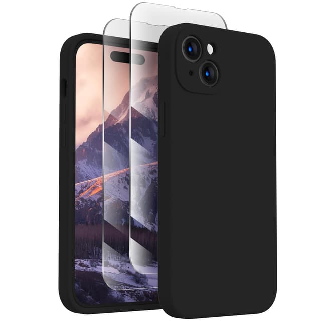 🔥 FireNova iPhone 15 Case mit Kamera-Schutz und 2 Screen-Protectors, Schwarz 📱