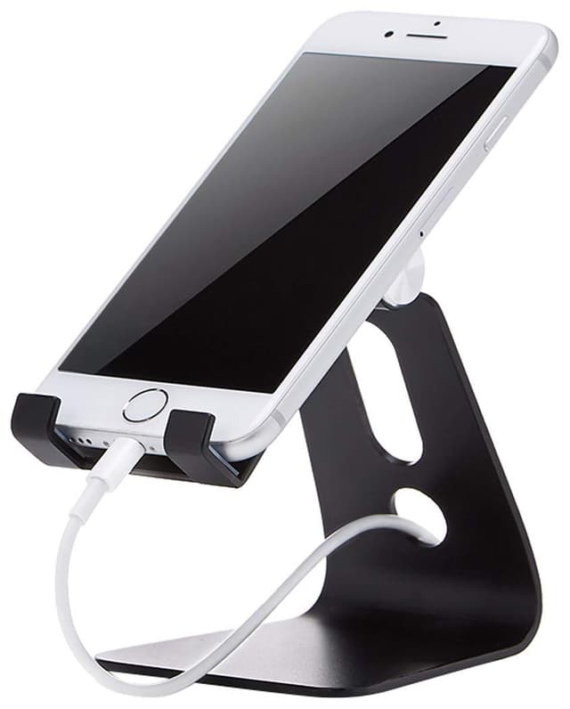 📱🔥 Angebot! Amazon Basics Verstellbarer Handy-Ständer, Schwarz
