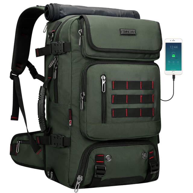 WITZMAN Herren Reiserucksack Groß Convertible Nylon B682 Armeegrün 🎒