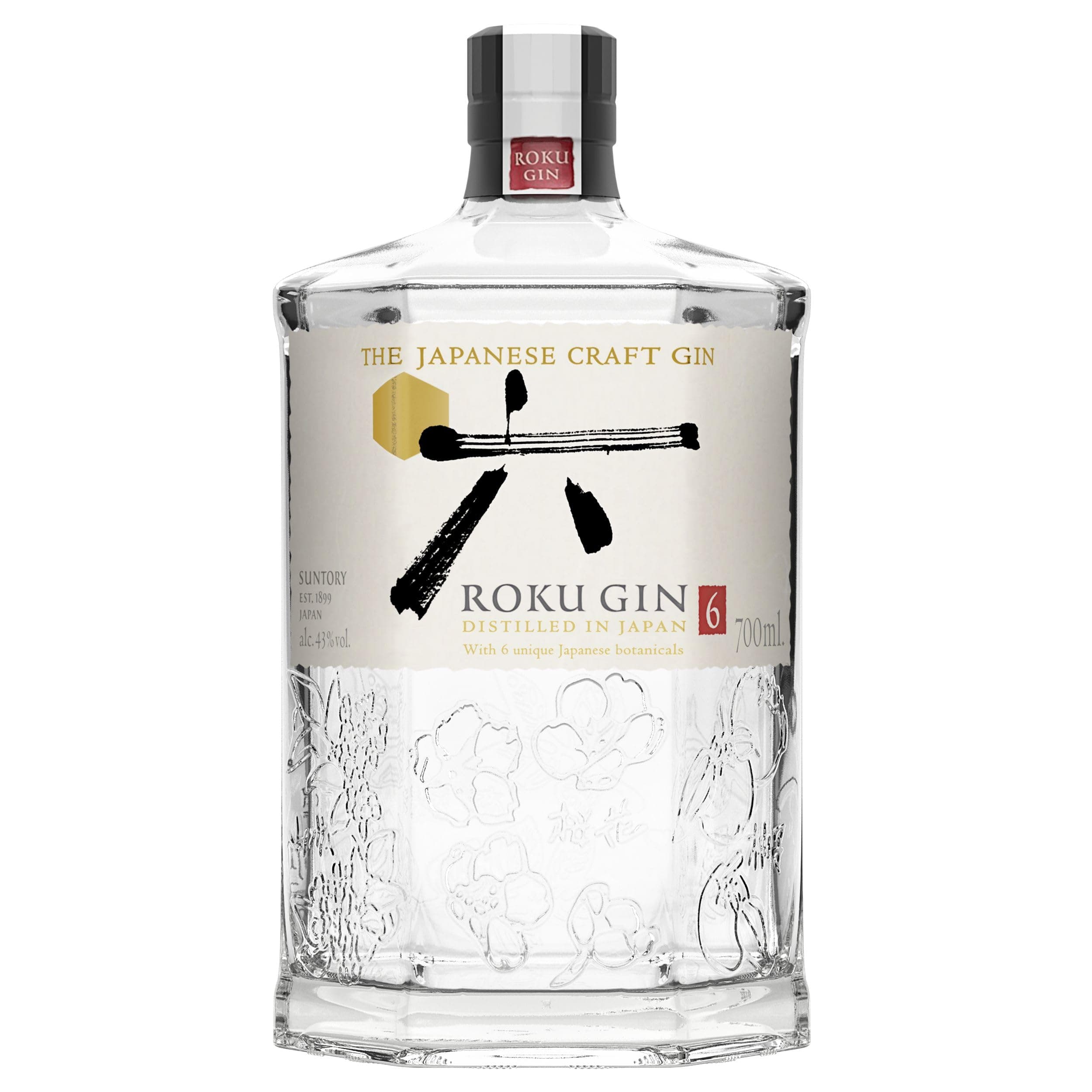🍸 ROKU GIN | 6 japanische Botanicals | Meisterhaft destilliert in Japan | 43% Vol | 700ml Einzelflasche 🍶