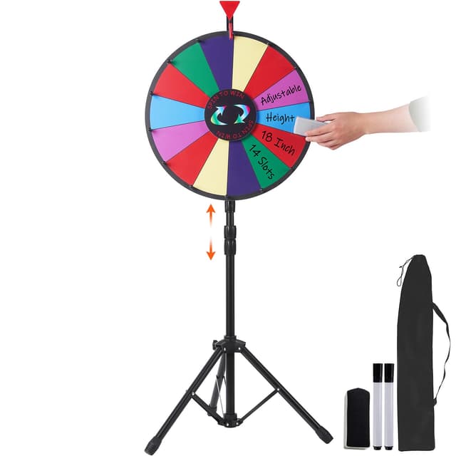 🎉 VEVOR 46 cm Glücksrad Spielzeug zum Drehen Acrylplatte PVC-Schaumständer mit Stativ 🎲