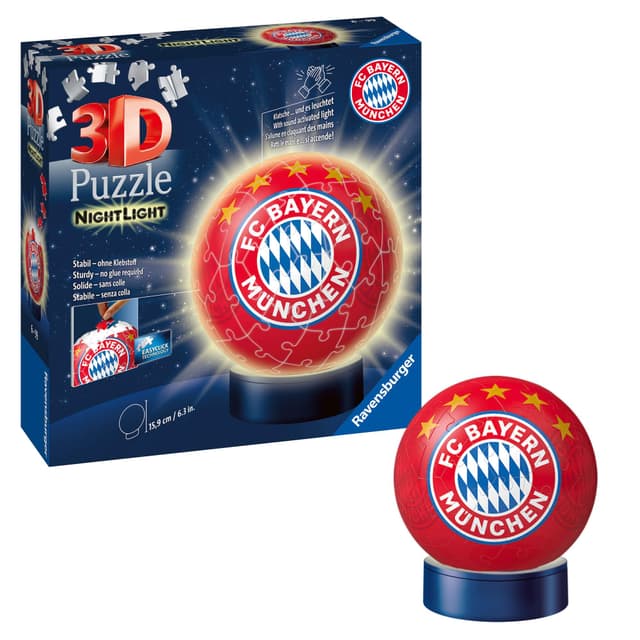 Ravensburger 3D Puzzle 12177 - Nachtlicht Puzzle-Ball FC Bayern München 🌟⚽