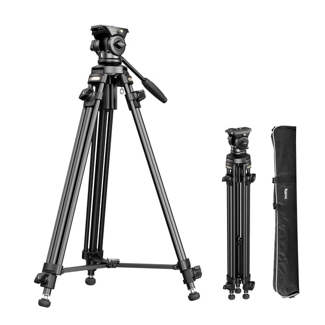 📹 SMALLRIG 158CM / 62" Videostativ mit 360° Fluidkopf, leichtes Kamerastativ 🎥