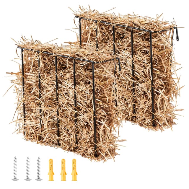 🐐🐴🌿 VEVOR Heuraufe Vieh, 650 x 200 x 585 mm, 2er-Set Hochleistungs-Futterraufe aus Stahl