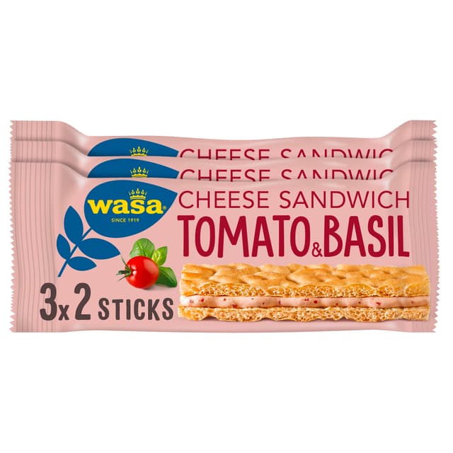 Angebot: Wasa Knäckebrot Sandwich Käse, Tomate & Basilikum Multipack (8 x 120 g je 3x40g)