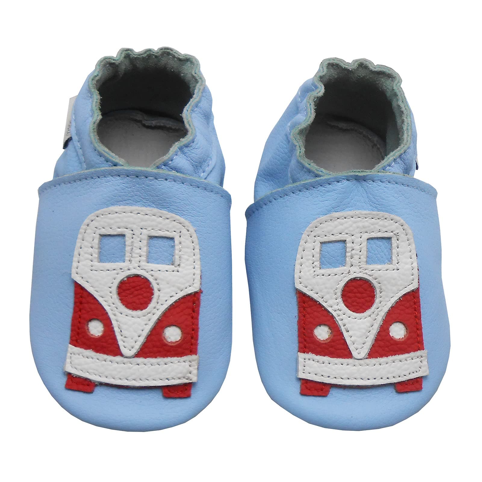 Bemesu Krabbelschuhe Baby Lauflernschuhe ✨ 0-24 Monate 23/24 EU Hellblau Auto