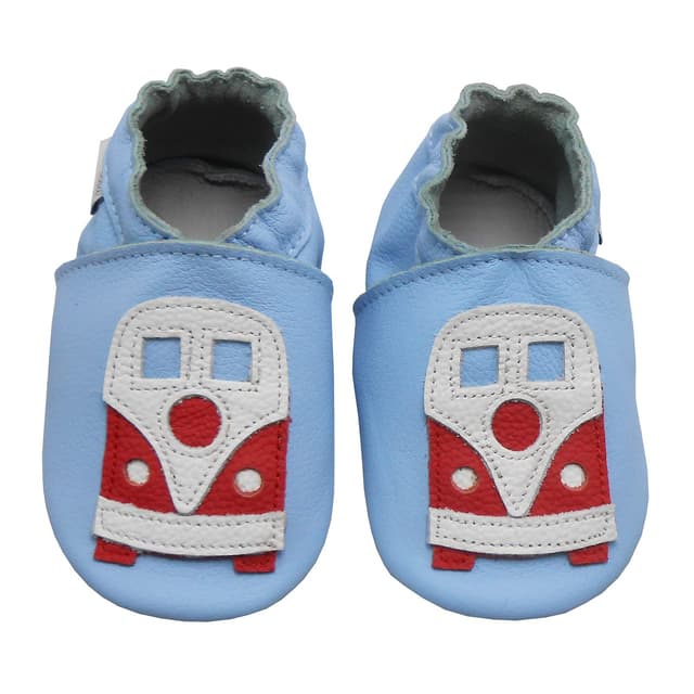 Bemesu Krabbelschuhe Baby Lauflernschuhe ✨ 0-24 Monate 23/24 EU Hellblau Auto