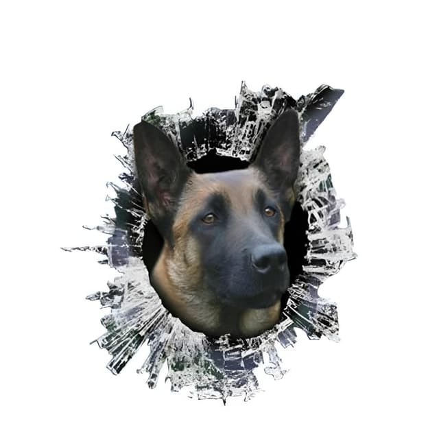 Belgische Malinois 3D Zerrissen Autoaufkleber - Lustige Dekoration für Tierliebhaber 🐶🚗