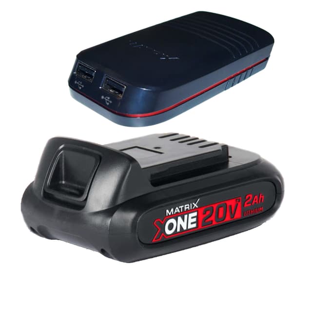 🔋💥 MATRIX Akku-Set 20V - Ersatzakku 2Ah und USB-Adapter