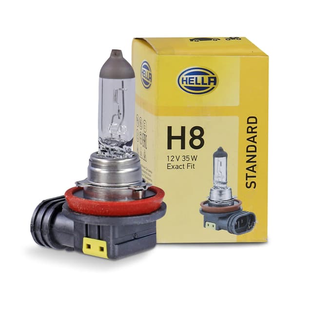 HELLA 8GH 008 356-121 Glühlampe - H8 - Standard - 12V - 35W - Sockelausführung: PGJ19-1 🌟 Schachtel - Menge: 1