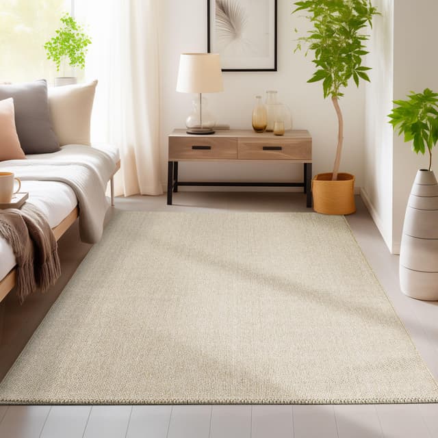 HomebyHome Langlebiger Teppich Wohnzimmer 300x400 Cut-Loop Beige 280 x 370 cm 🏡👌