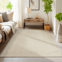 HomebyHome Langlebiger Teppich Wohnzimmer 300x400 Cut-Loop Beige 280 x 370 cm 🏡👌