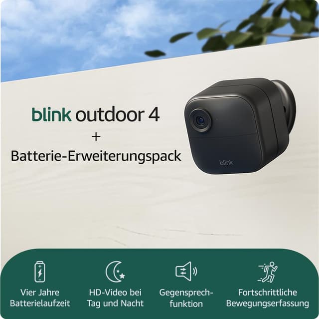 🔒📷 Die neue Blink-Kamera Outdoor 4 + Batterie-Erweiterungspack 🌟 | Kabellose intelligente HD-Sicherheitskamera
