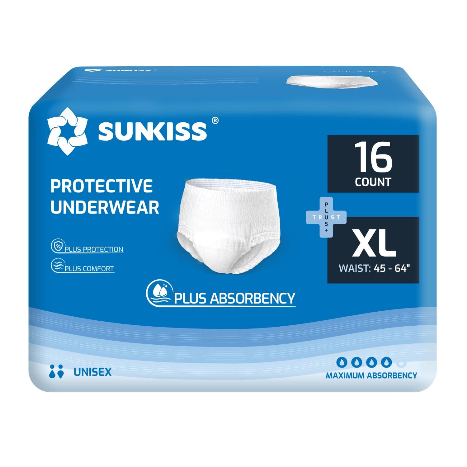 🌞 SUNKISS TrustPlus Inkontinenz Pants für Erwachsene XL 16 Stück 🩲