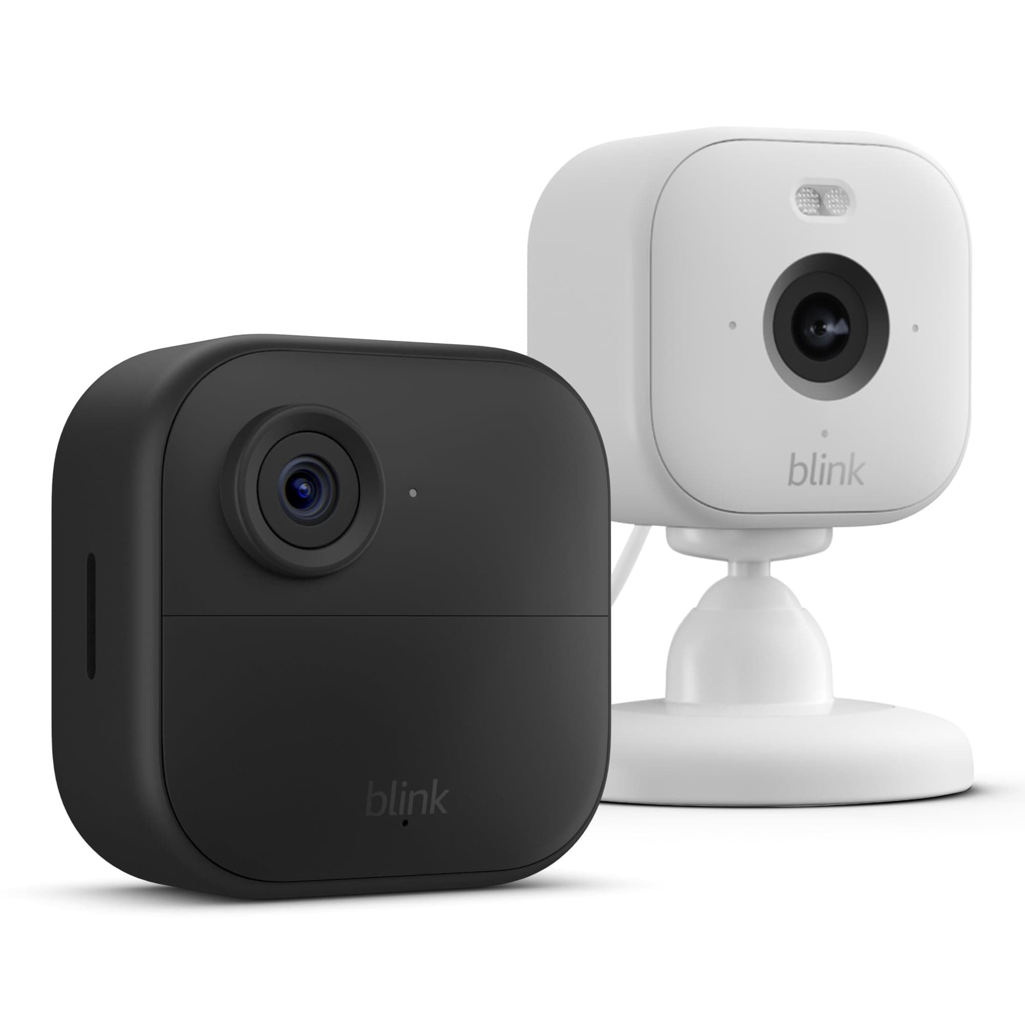 📷🔒 Blink-Kamera Outdoor 4 + Blink Mini 2 Weiß | Kabellose intelligente HD-Sicherheitskamera