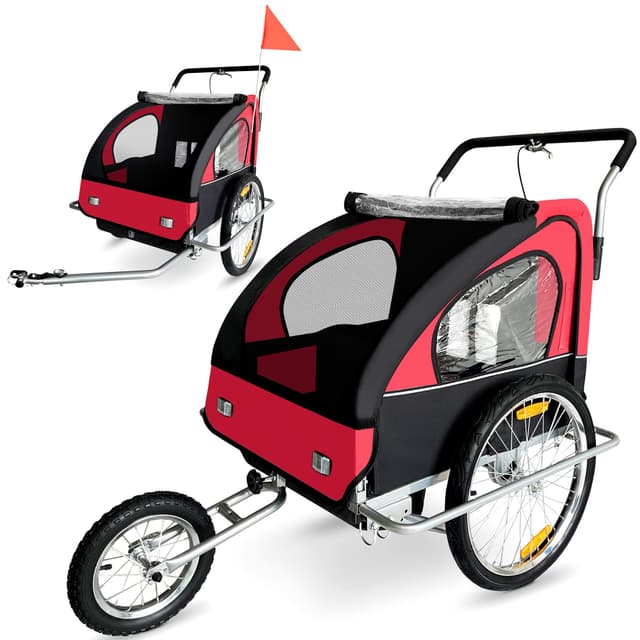 🚴‍♂️🛒 SAMAX Fahrradanhänger Jogger 2in1 Kinderanhänger Kinderfahrradanhänger Transportwagen 🛍️
