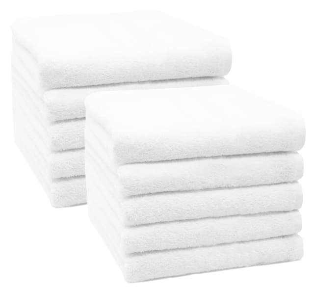 ZOLLNER 10er Set Handtücher, Badhandtücher, 50x100 cm, Baumwolle, weiß 🛁🌟