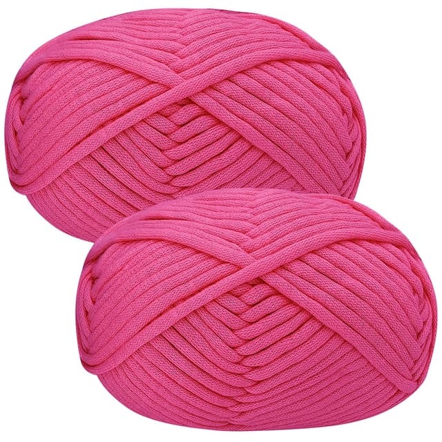 🧶 Hochwertiges Häkelgarn: Baumwolle-Nylon-Mischgarn in Rosarot 2x50g