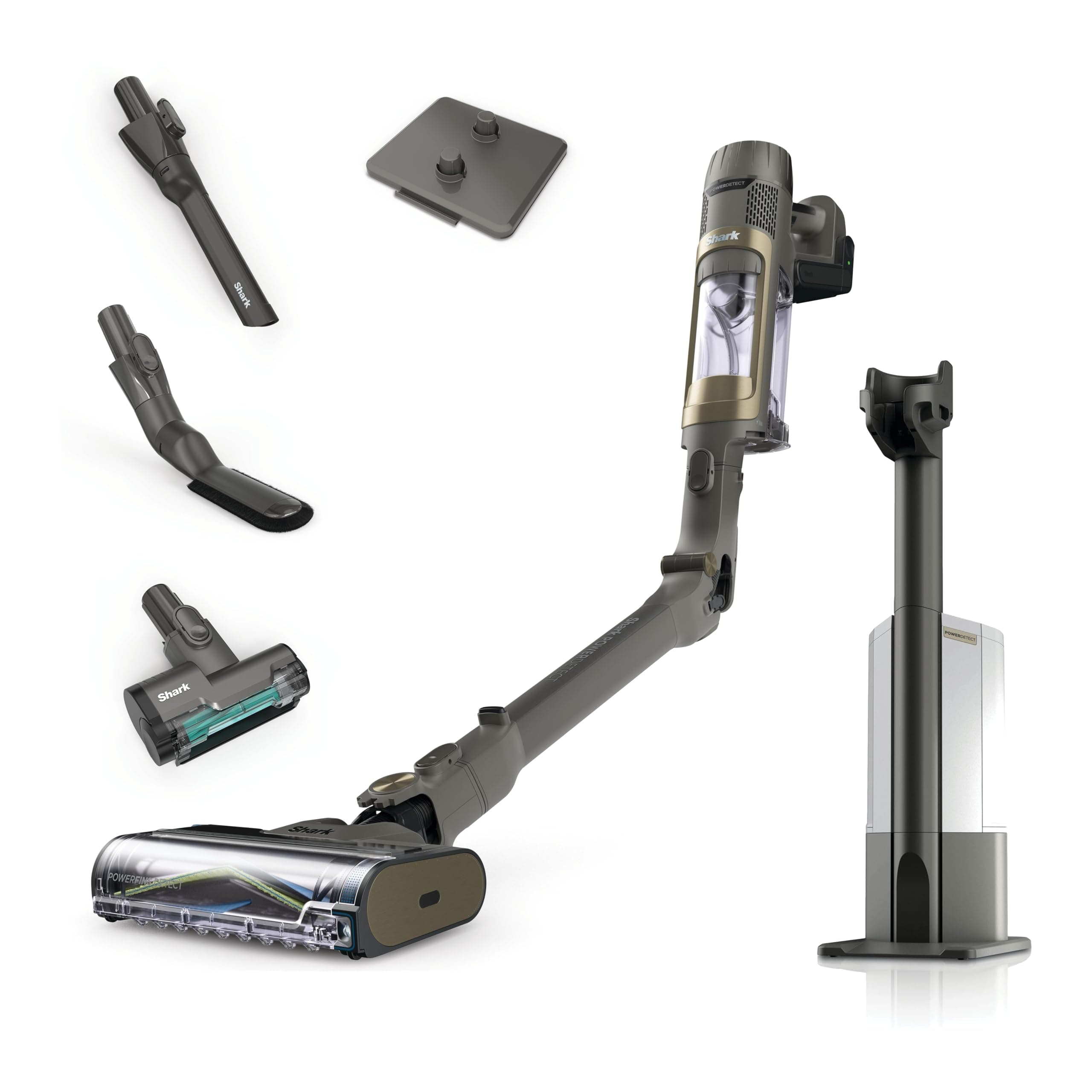 🦈 Shark PowerDetect Empty IP3225EUT Stabstaubsauger, Grau, 0,7 Liter PowerDetect & Auto Empty + Werkzeugstation