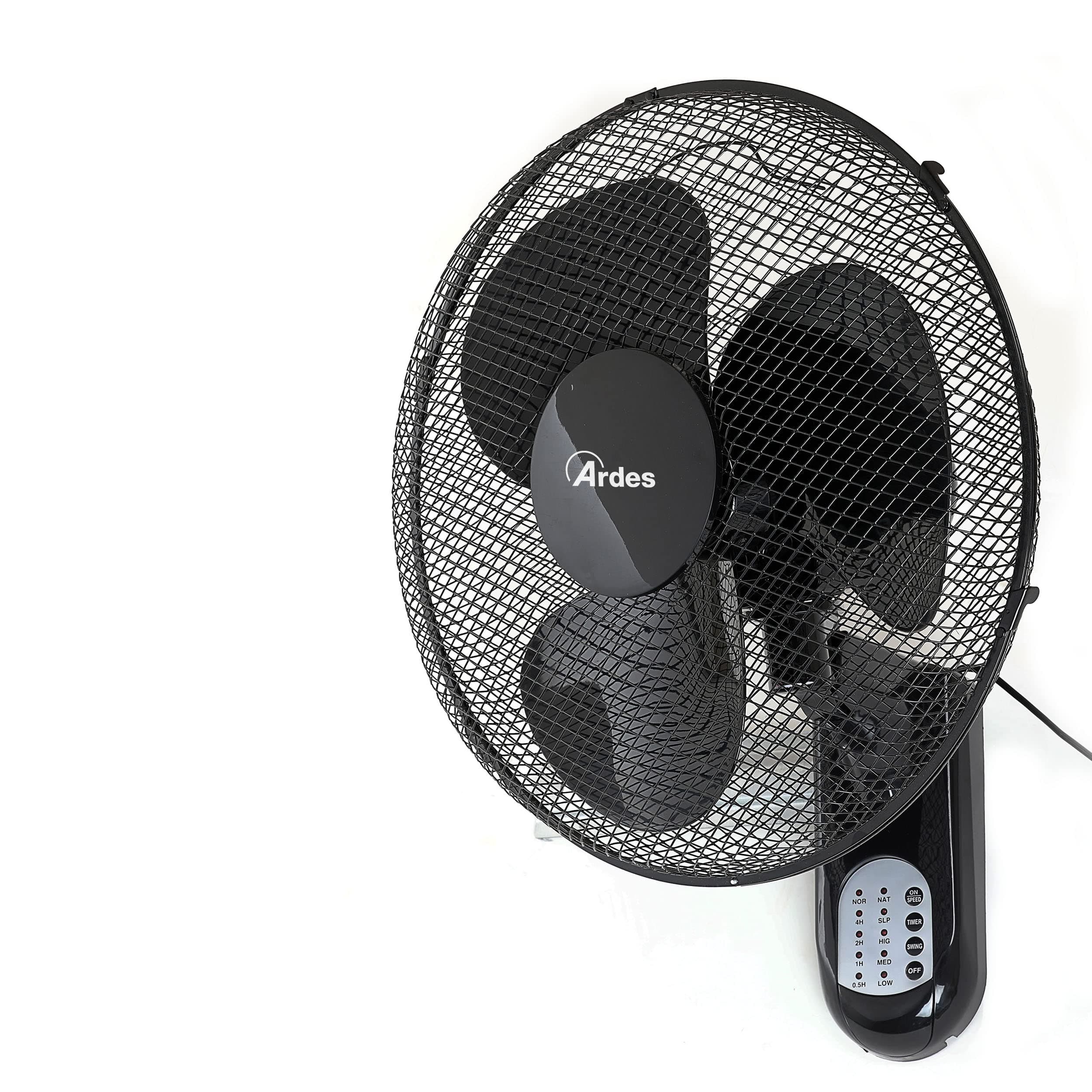 🌀ARDES Wandventilator mit 3 rotierenden Flügeln (40 cm) - Schwarz AR5W40R 🌀