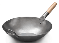 Craft Wok 731W316 Pow-Wok, flach, handgehämmerter Karbonstahl, 35,6 cm