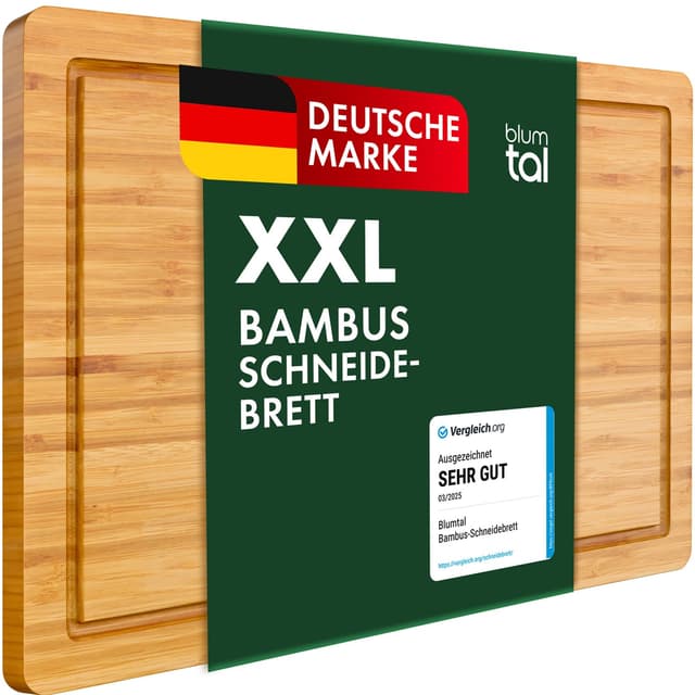 Blumtal Schneidebrett Holz aus 100% Bambus XXL 🌿🔪