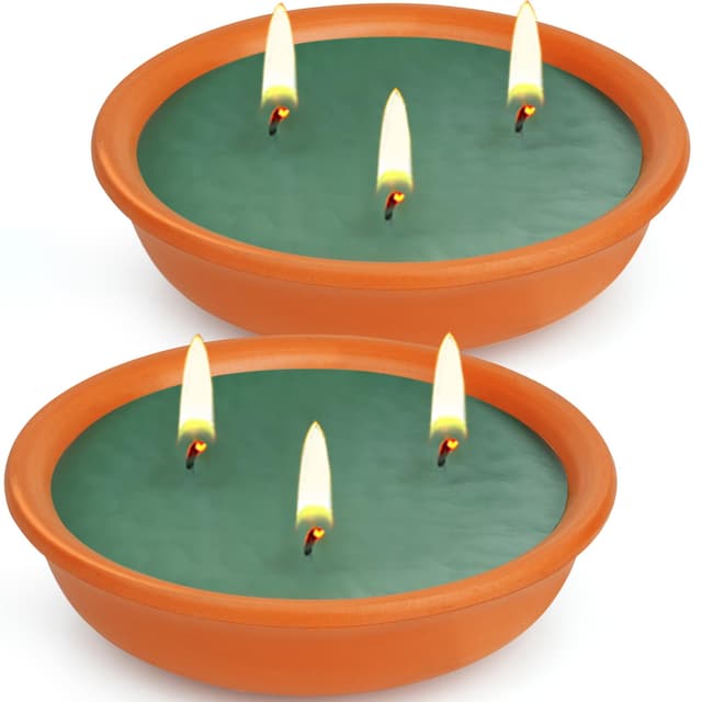 Sommerangebot: 2x Citronella Kerze Outdoor in Terrakotta-Schale 🌿