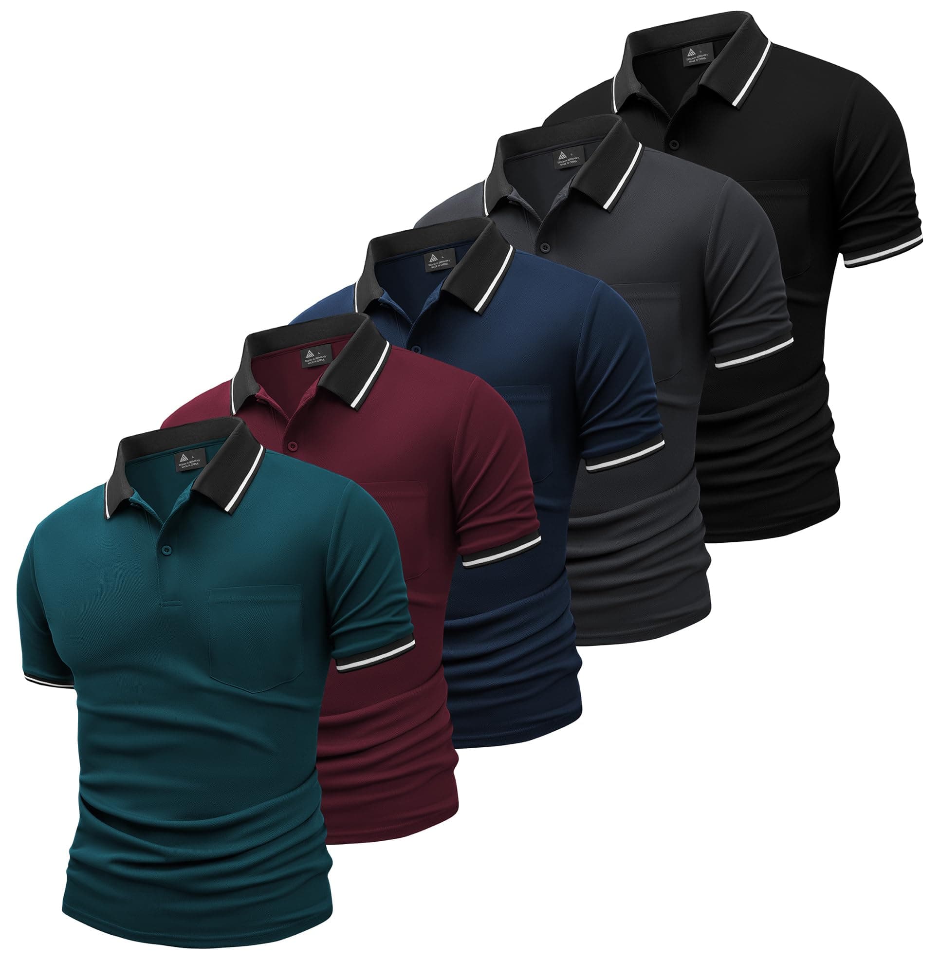 🏌️‍♂️ SwissWell 5er Pack Poloshirt Herren Kurzarm Atmungsaktiv