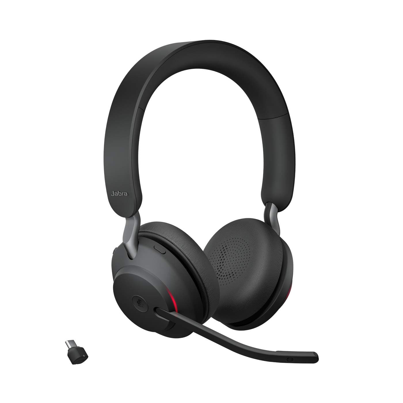 Jabra Evolve2 65 Wireless PC Headset – Noise Cancelling Microsoft Teams Zertifizierte Stereo-Kopfhörer mit Lang anhaltendem Akku – USB-C Bluetooth Adapter – Schwarz 🎧🔇