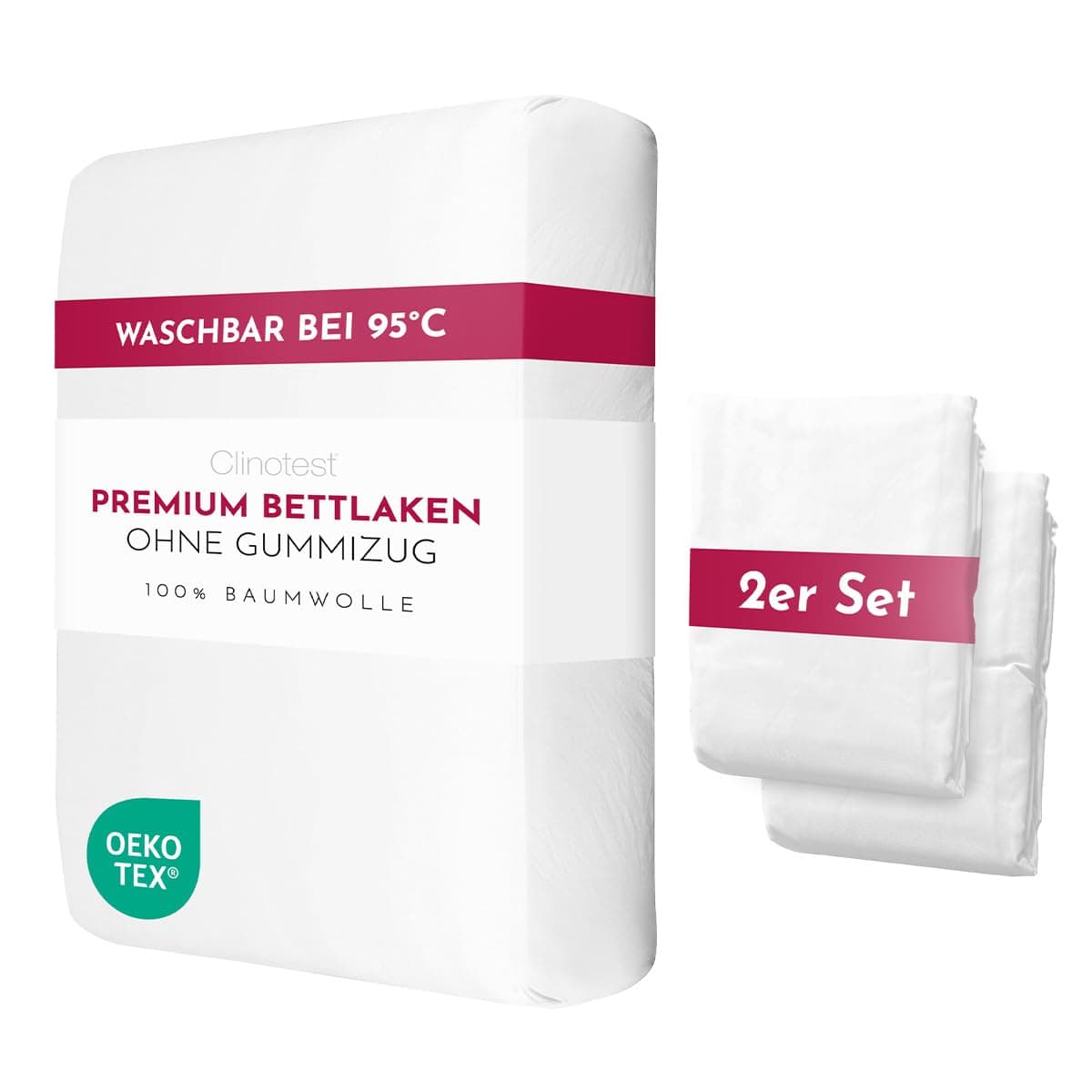 🌟  Premium Bettlaken ohne Gummizug | 2er Set 150x200 cm