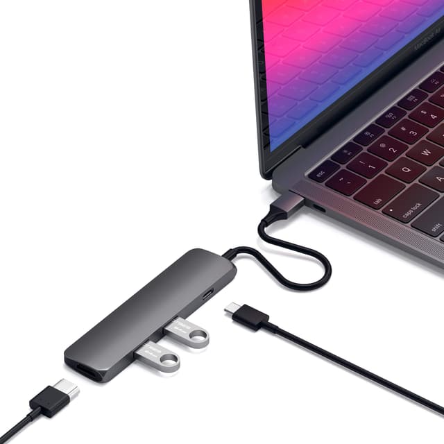 SATECHI 4-in-1 USB-C Hub, Multiport-Adapter, Dockingstation mit 4K HDMI, 60W Power Delivery, 2X USB-A 🚀🔋💻