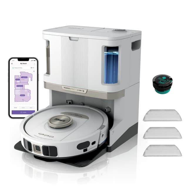 🦈🤖 Shark PowerDetect 2-in-1 Saugroboter mit Wischfunktion & Absaugstation, Selbstreinigend, Selbstentleerend, Weiß
