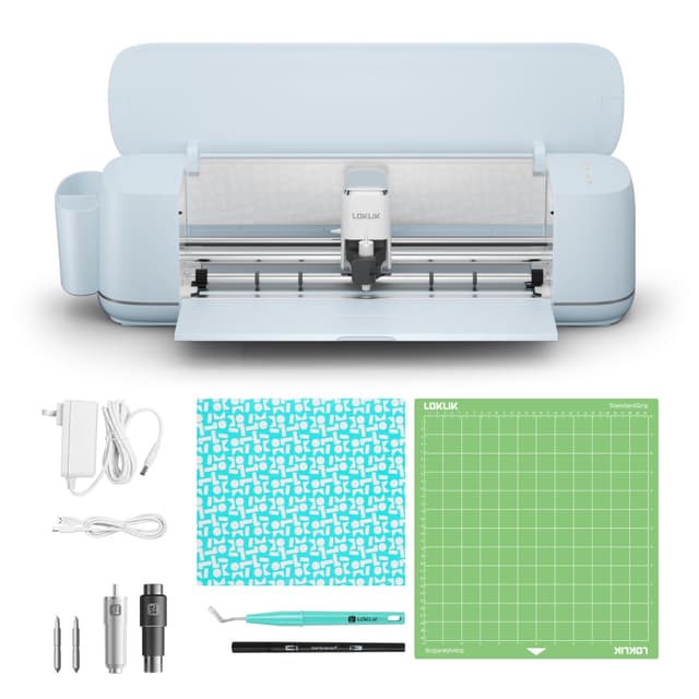 🎨🛠️ LOKLiK iCraft Plotter Maschine zum Personalisieren von Textilien, Tassen und mehr in Blau - Deal