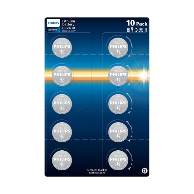 🔋 Philips Lithium CR2430 Batterien - 10 Stück