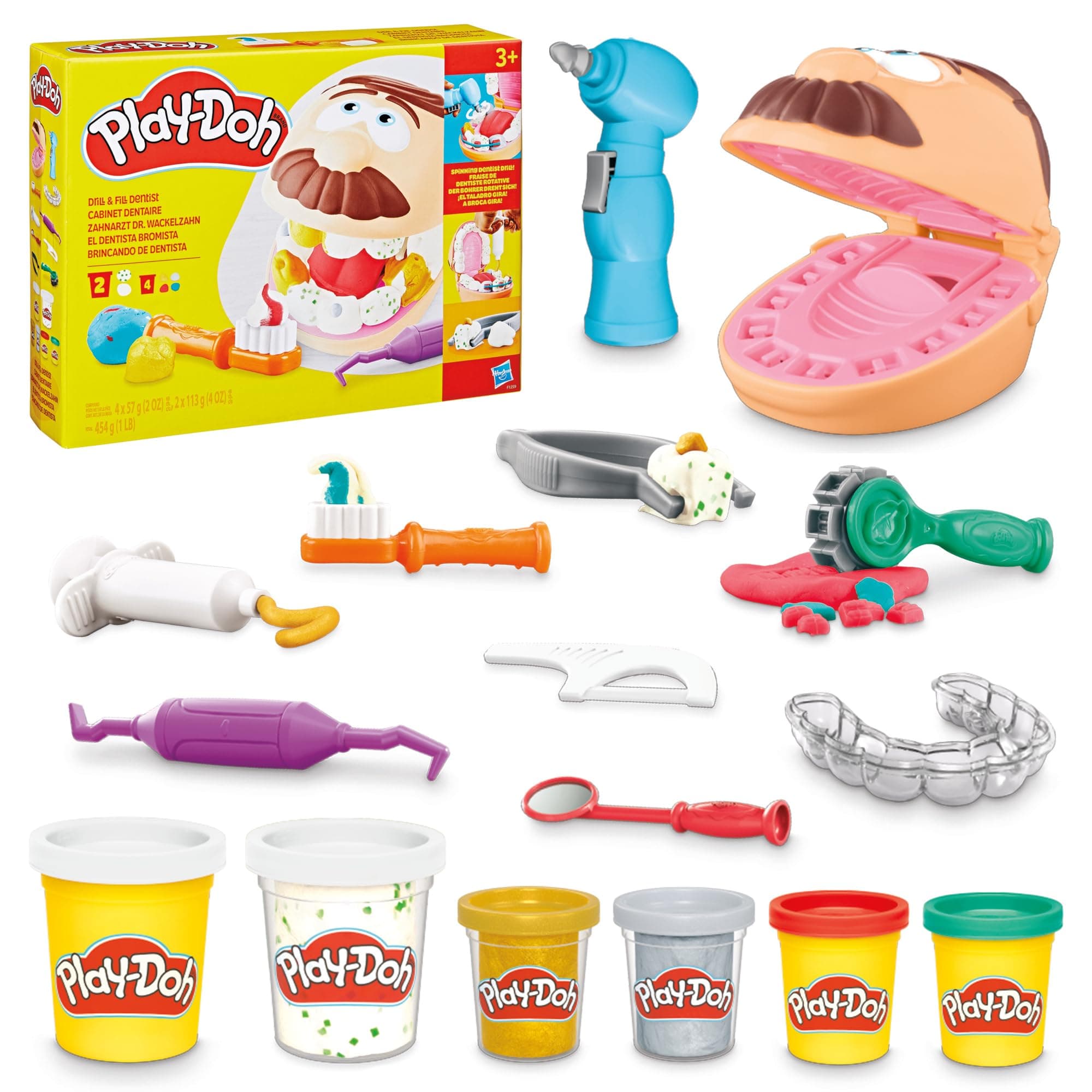 🦷😁 Play-Doh Zahnarzt Dr. Wackelzahn Bastel-Set | Kreative Zahnarzt-Spielzeug für Kinder