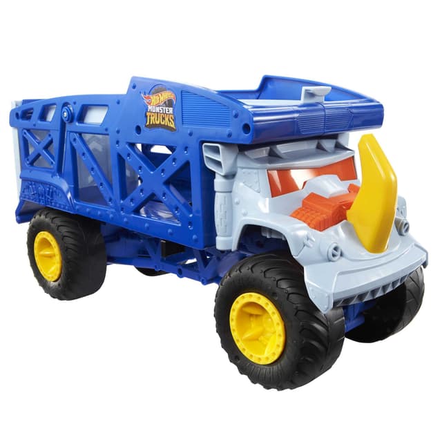 🔥 HOT WHEELS Monster Trucks Transporter Nashorn - Schlepper für Kinder ab 3 Jahren 🚚🏎️