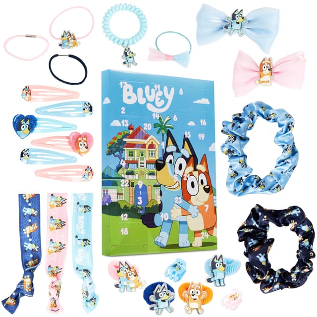 🎅 Bluey Adventskalender 2025 Mädchen 🎄 Weihnachts Countdown Kalender mit 24 Überraschungen Haarschmuck Kinder Geschenk Idee 🎁