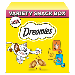 🐱 DREAMIES Katzensnacks Variety Box - 12x60g - Huhn, Käse & Lachs 🐟🧀😺