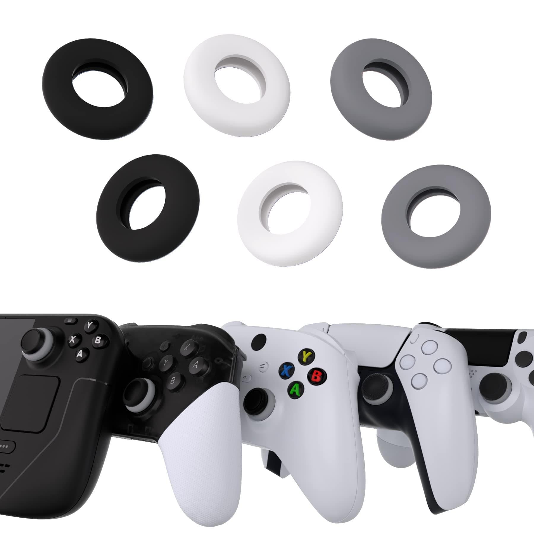 🎮 PlayVital 3 Paare Premium Stoßdämpfer Ring für Thumbstick | Zielhilfe für ps5/ps4/Xbox Series X/S/Xbox One/Switch Pro Controller/Steam Deck