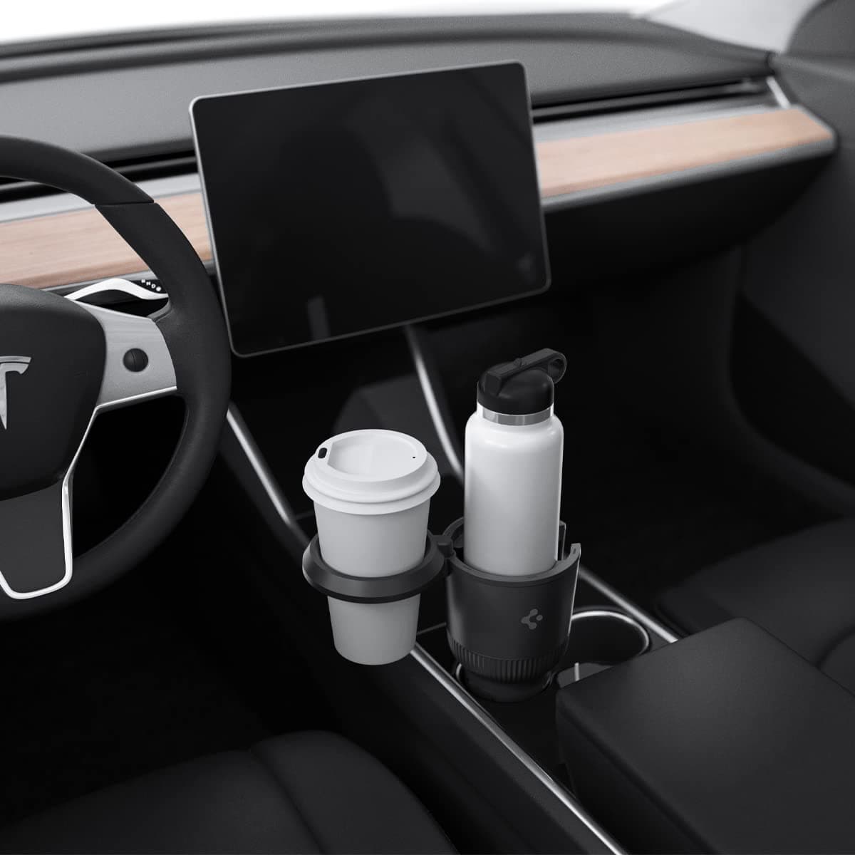 Spigen Hydrohub Getränkehalter Auto 🚗🥤 2 in 1 KFZ Auto Getränkehalter - Schwarz