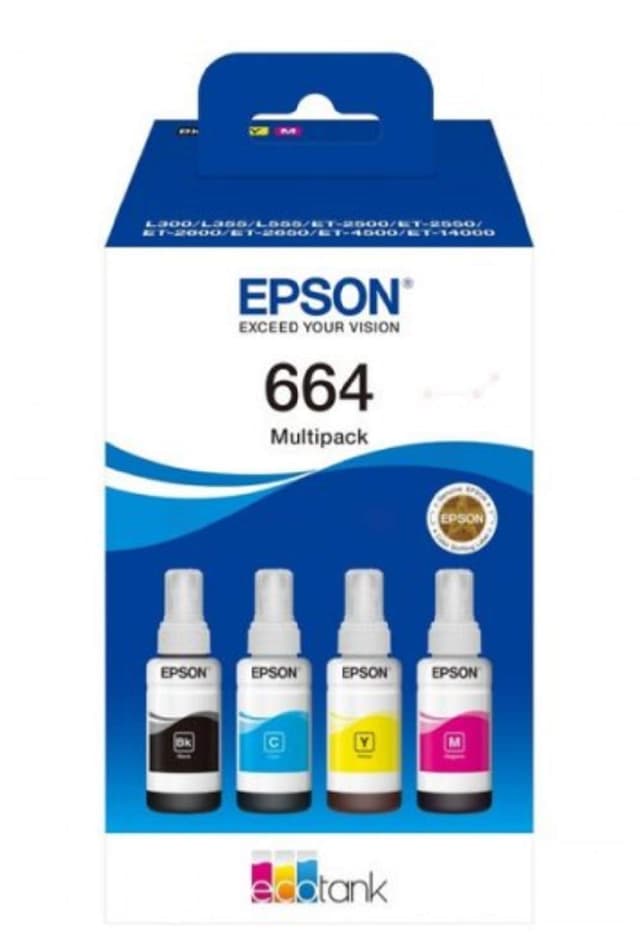 🌈🖨️ Epson EcoTank 664 Original Tinte in Flaschen Multipack