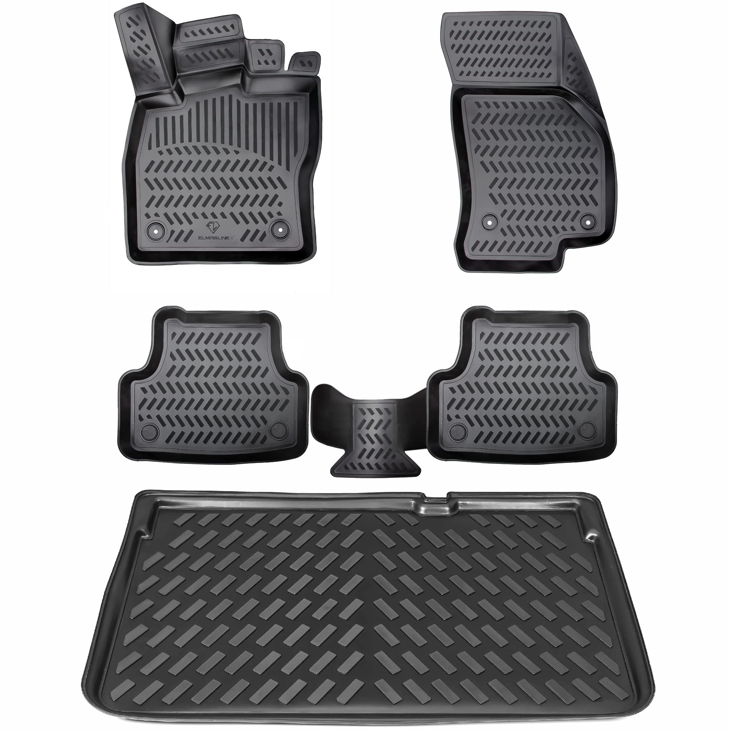 ELMASLINE 3D Gummimatten & Kofferraumwanne Set für FIAT Panda ab 2011 🚗🔝
