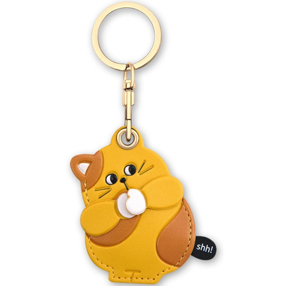 AXFEE AirTag Schutzhülle - Leder Keyring Schlüsselanhänger 🐱