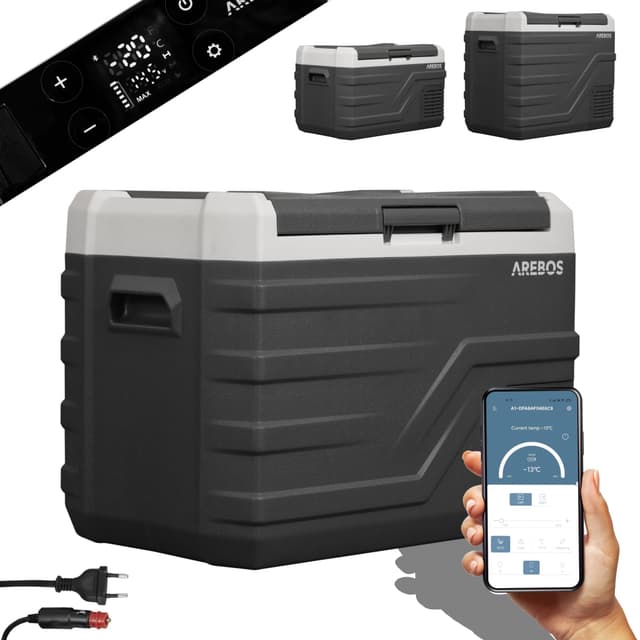 🔝 Arebos Kompressor Kühlbox 35 Liter mit Smart-Steuerung | -20 °C | 12/24 V 230V