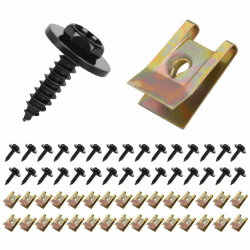Adiwo Blechmutter Schraube Mutter Clip Kit, 60 Stück Edelstahl Karosserieschrauben