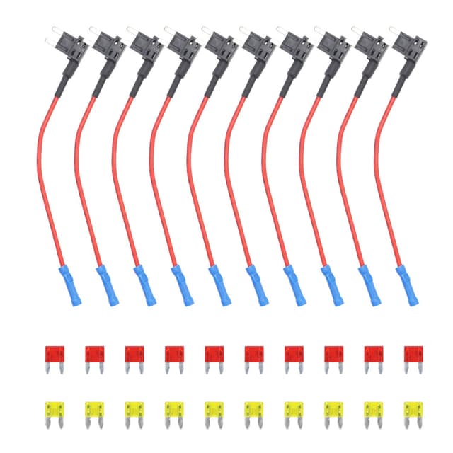 🚗 Recoil FT2-10 10er Pack 12V Auto Sicherungsadapter – Mini-ATS Blade Fuse Holder inkl. 10 Sicherungen (10A, 20A) 🔥