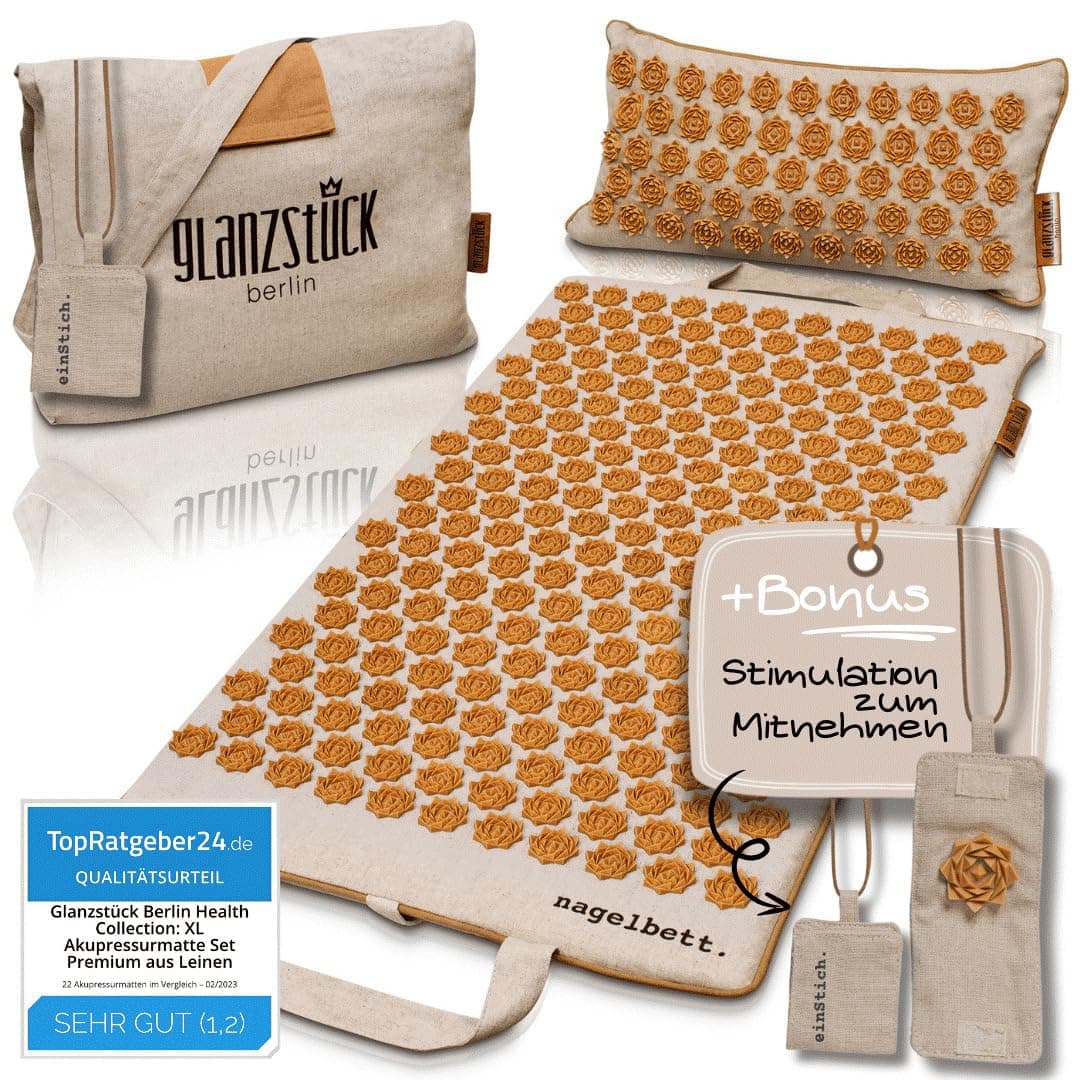 🌟 Glanzstück Berlin® Health Collection: XL Akupressurmatte Set ORIGINAL 🌿