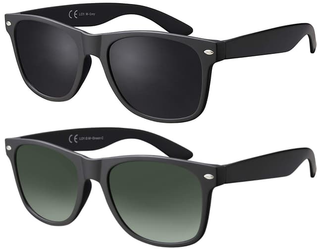 🕶️ La Optica B.L.M. UV400 CAT 3 CE Unisex Sonnenbrille 2er Set Matt Schwarz