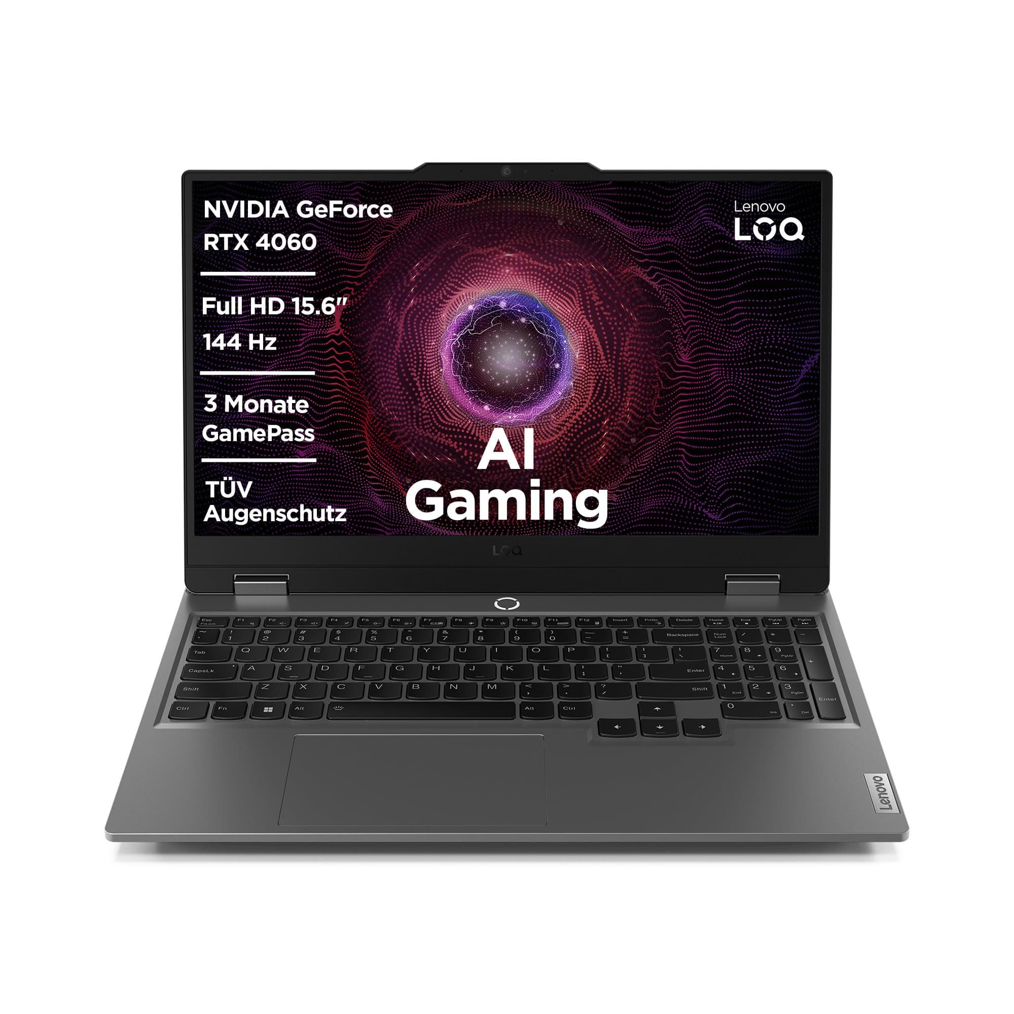 🎮 Lenovo LOQ Gaming Laptop | 15,6" Full HD 16:9 Display | 144Hz | AMD Ryzen 7 7435HS | 16GB RAM | 1TB SSD | NVIDIA GeForce RTX4060 TGP 105W | G-Sync |QWERTZ | grau | AI Chip LA1 NVIDIA RTX 4060 🎮