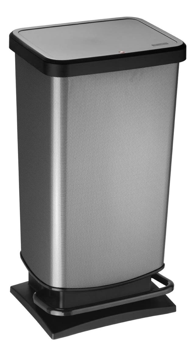 Rotho Paso Mülleimer 40l mit Pedal und Deckel, Kunststoff (PP) BPA-frei, carbonmetallic 🗑️